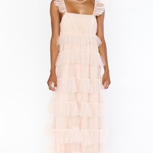 Pink Maxi Tulle Dress